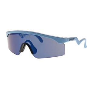 left angle Oakley blue gradiant sunglasses eyeware product photography example